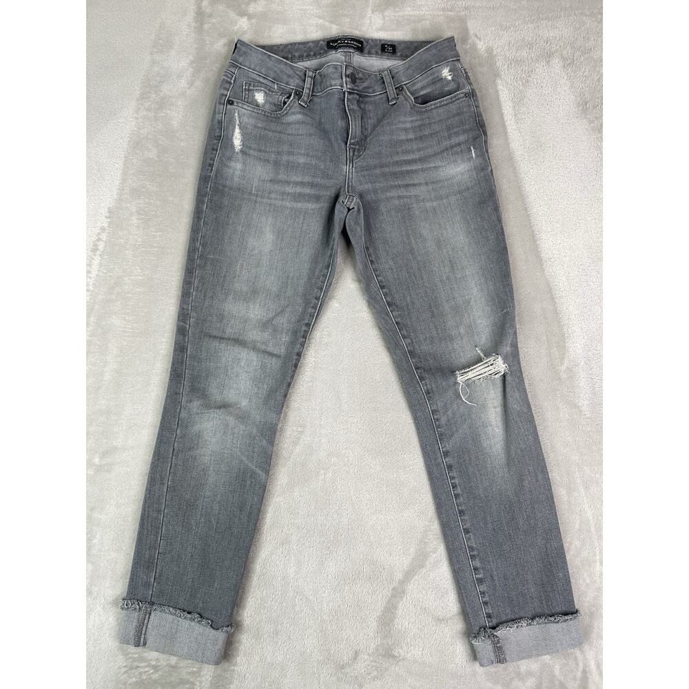 Lucky Brand Women’s 4/27 Lolita Distressed Skinny Jeans Rolled Cuffs